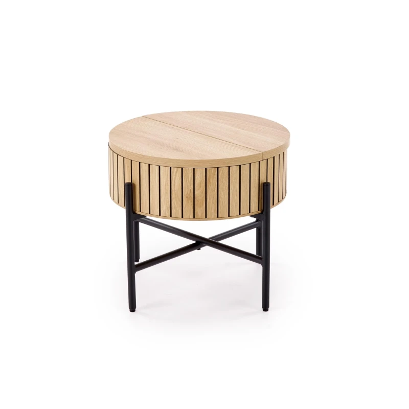 Zestaw 2 ław stolików DANTE z funkcją schowka loft naturalny / czarny