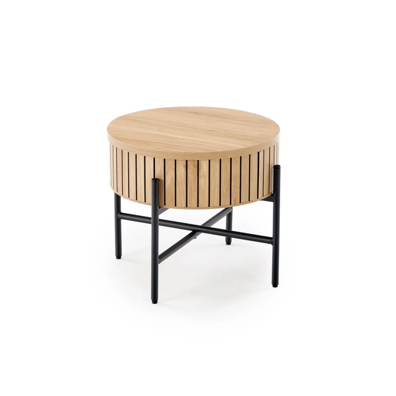 Zestaw 2 ław stolików DANTE z funkcją schowka loft naturalny / czarny