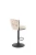 Hoker barowy H125 tapicerowany nowoczesny z oparciem do kuchni beżowy/czarny