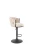 Hoker barowy H125 tapicerowany nowoczesny z oparciem do kuchni beżowy/czarny