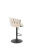 Hoker barowy H125 tapicerowany nowoczesny z oparciem do kuchni beżowy/czarny