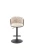 Hoker barowy H125 tapicerowany nowoczesny z oparciem do kuchni beżowy/czarny