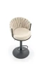 Hoker barowy H125 tapicerowany nowoczesny z oparciem do kuchni beżowy/czarny