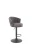 Hoker barowy H125 tapicerowany nowoczesny z oparciem do kuchni popielaty/czarny