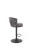 Hoker barowy H125 tapicerowany nowoczesny z oparciem do kuchni popielaty/czarny