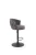 Hoker barowy H125 tapicerowany nowoczesny z oparciem do kuchni popielaty/czarny