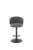 Hoker barowy H125 tapicerowany nowoczesny z oparciem do kuchni popielaty/czarny