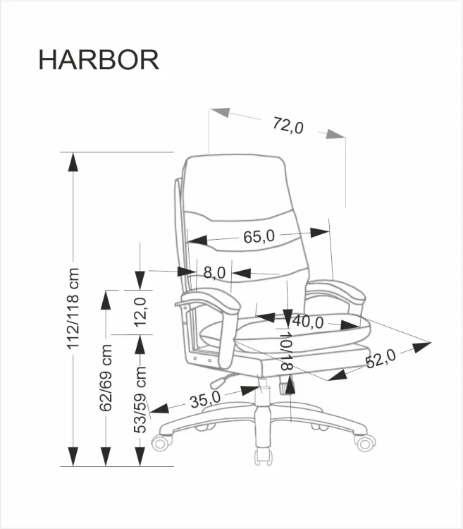 Fotel gabinetowy HARBOR obrotowy z mechanizmem TILT czarny