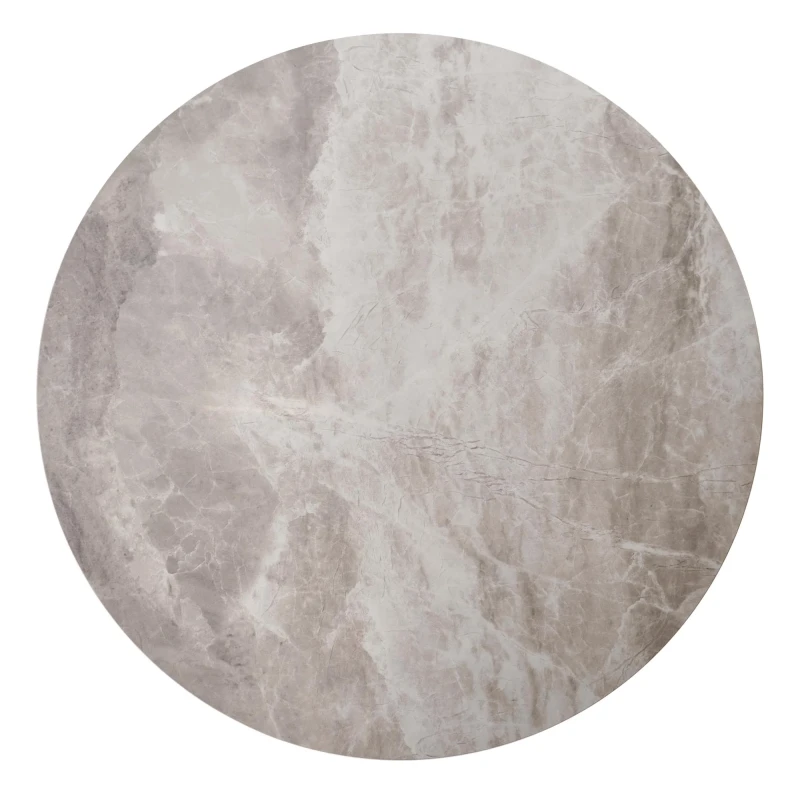 Zestaw 2 ław stolików kawowych ITAKA okrągłe popielaty marmur/grafitowy