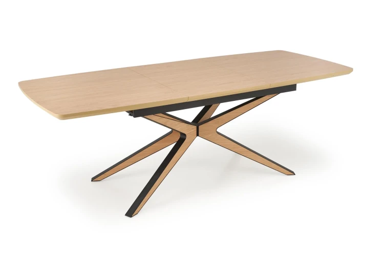 Stół rozkładany JAMES 160-220 cm do jadalni naturalny/czarny