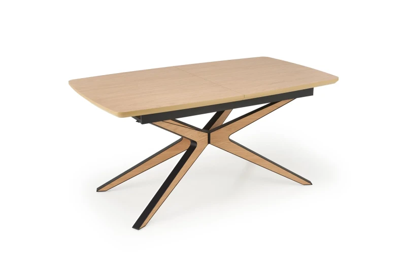 Stół rozkładany JAMES 160-220 cm do jadalni naturalny/czarny