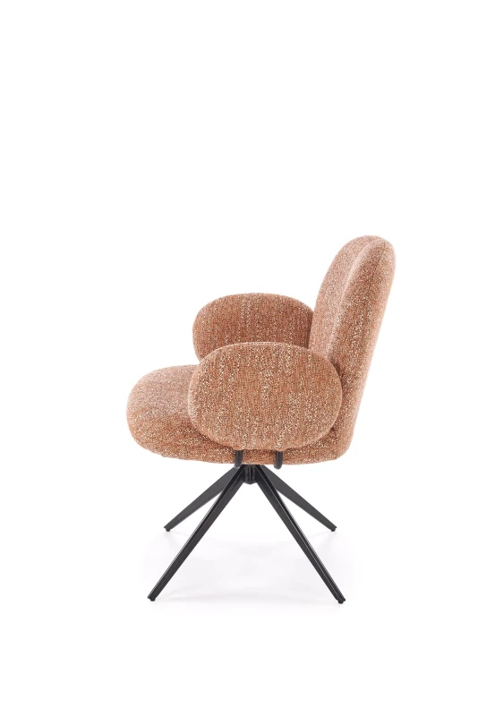 Krzesło obrotowe K568 tapicerowane do jadalni cynamonowe