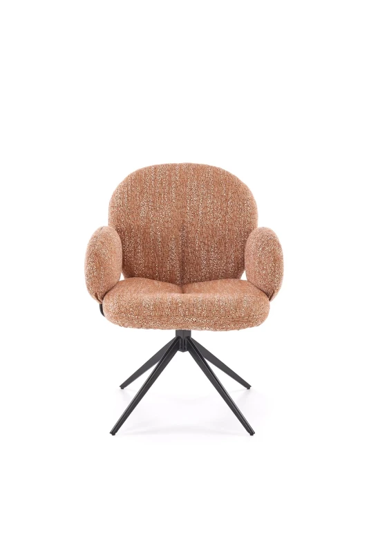 Krzesło obrotowe K568 tapicerowane do jadalni cynamonowe