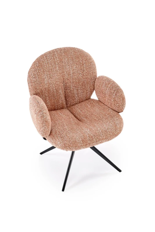 Krzesło obrotowe K568 tapicerowane do jadalni cynamonowe