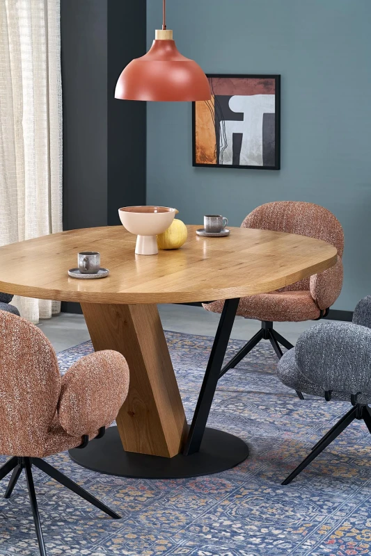 Krzesło obrotowe K568 tapicerowane do jadalni cynamonowe