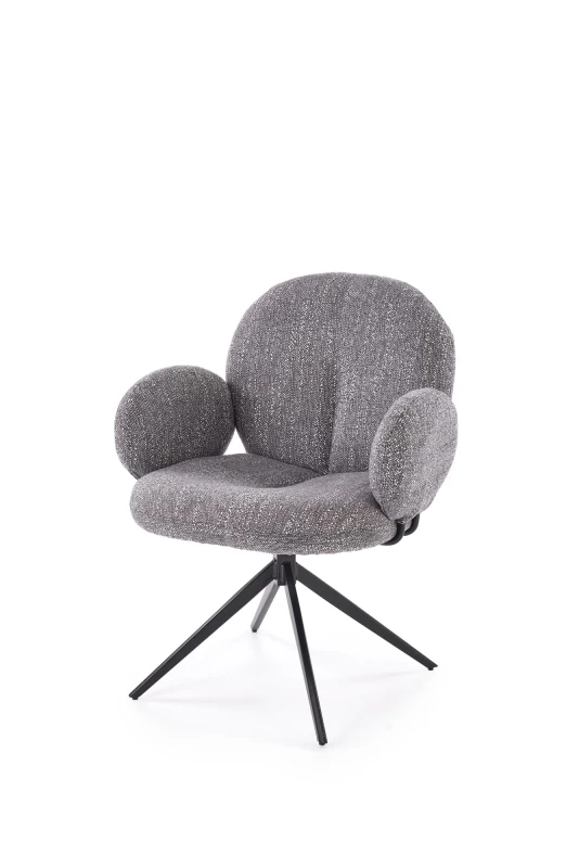 Krzesło obrotowe K568 tapicerowane do jadalni popielaty