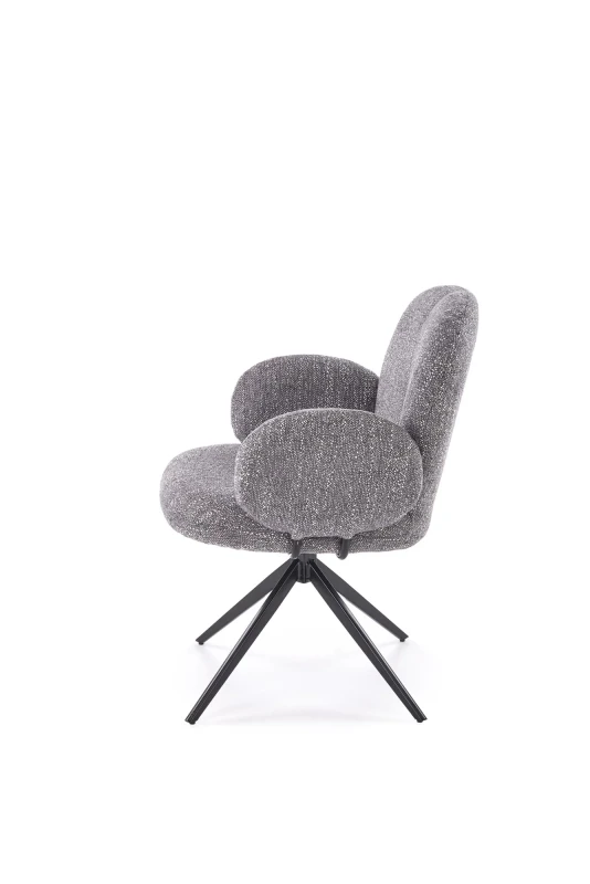 Krzesło obrotowe K568 tapicerowane do jadalni popielaty
