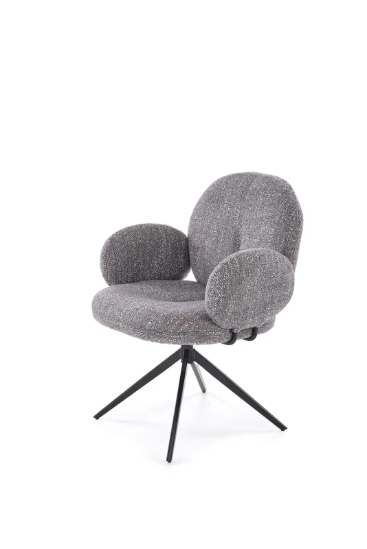 Krzesło obrotowe K568 tapicerowane do jadalni popielaty