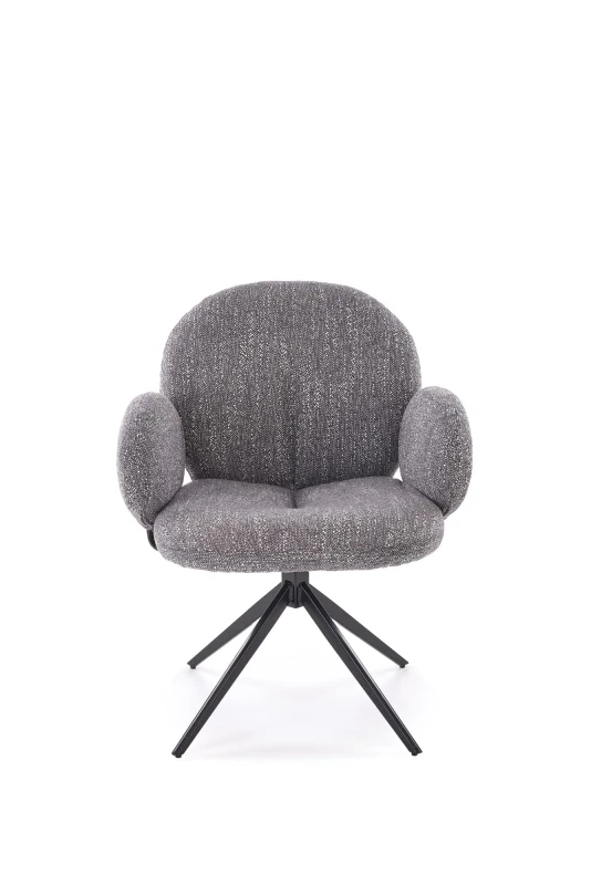 Krzesło obrotowe K568 tapicerowane do jadalni popielaty