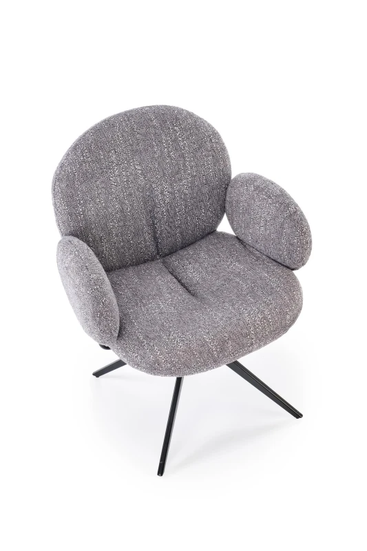 Krzesło obrotowe K568 tapicerowane do jadalni popielaty