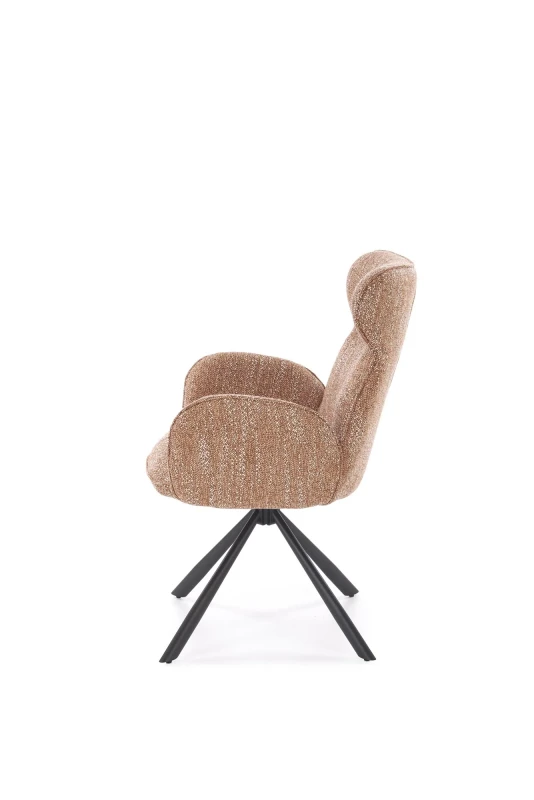 Krzesło tapicerowane K571 z funkcją obracania i podłokietnikami do jadalni cynamonowy