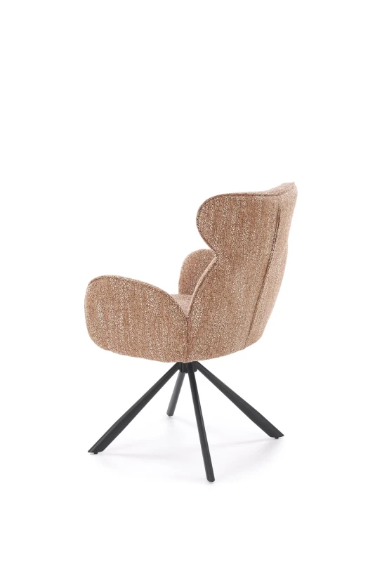 Krzesło tapicerowane K571 z funkcją obracania i podłokietnikami do jadalni cynamonowy