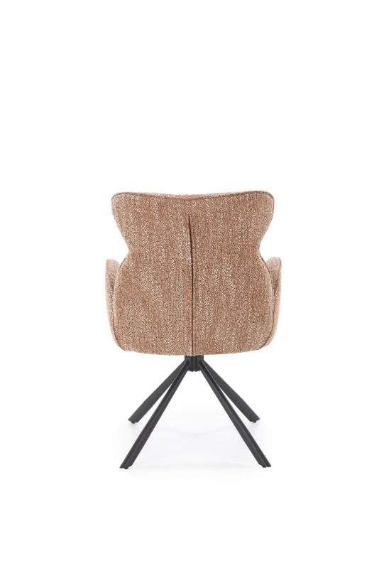 Krzesło tapicerowane K571 z funkcją obracania i podłokietnikami do jadalni cynamonowy