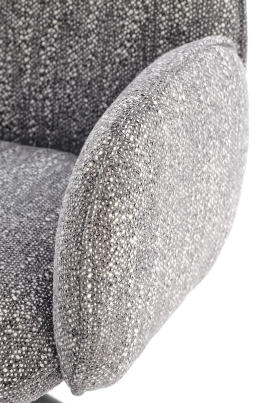 Krzesło tapicerowane K571 z funkcją obracania i podłokietnikami do jadalni popielaty