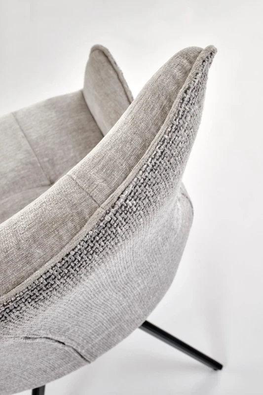 Krzesło tapicerowane K573 z funkcją obracania i podłokietnikami do jadalni popielaty