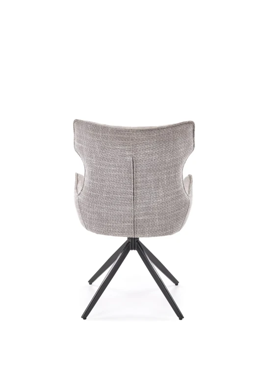 Krzesło tapicerowane K573 z funkcją obracania i podłokietnikami do jadalni popielaty