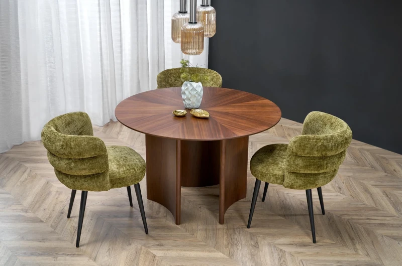 Krzesło K575 tapicerowane do jadalni oliwkowy