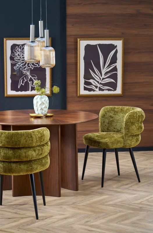 Krzesło K575 tapicerowane do jadalni oliwkowy