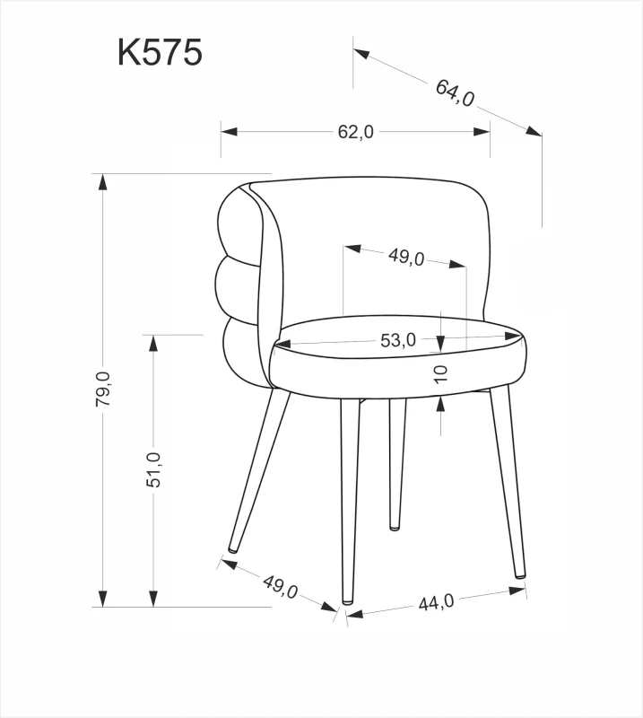 Krzesło K575 tapicerowane do jadalni oliwkowy