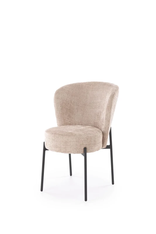 Krzesło K590 tapicerowane na metalowym stelażu do jadalni beżowy