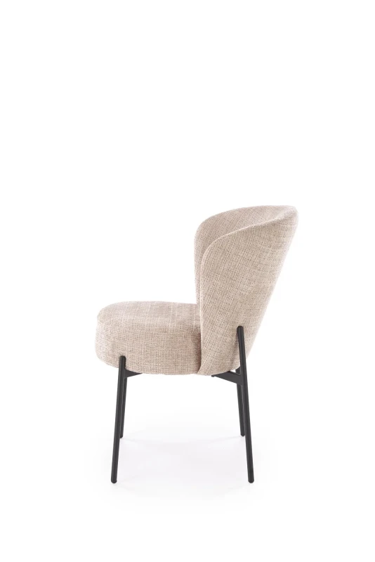 Krzesło K590 tapicerowane na metalowym stelażu do jadalni beżowy