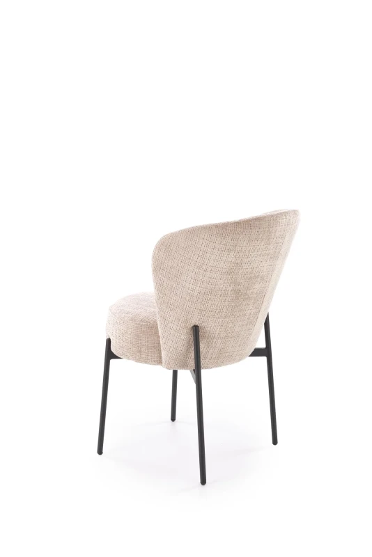 Krzesło K590 tapicerowane na metalowym stelażu do jadalni beżowy