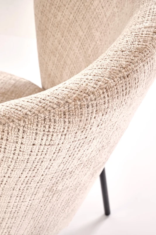 Krzesło K590 tapicerowane na metalowym stelażu do jadalni beżowy