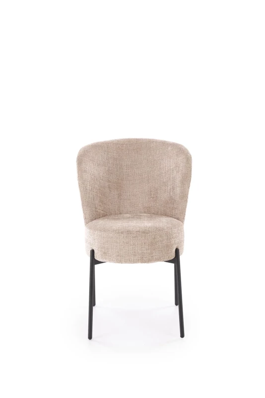 Krzesło K590 tapicerowane na metalowym stelażu do jadalni beżowy