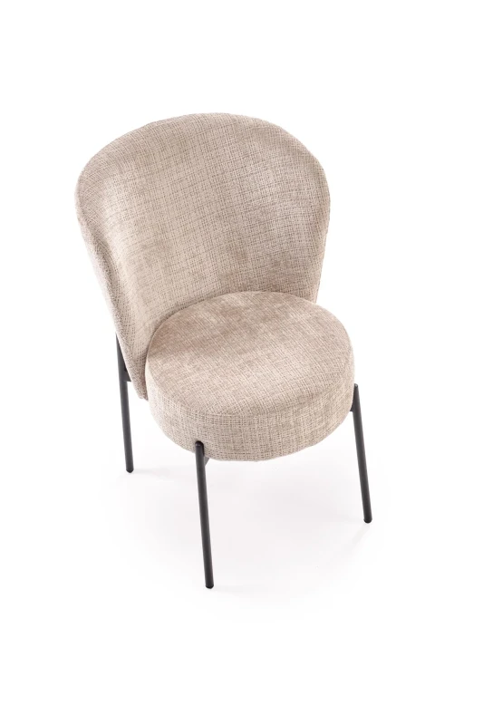 Krzesło K590 tapicerowane na metalowym stelażu do jadalni beżowy