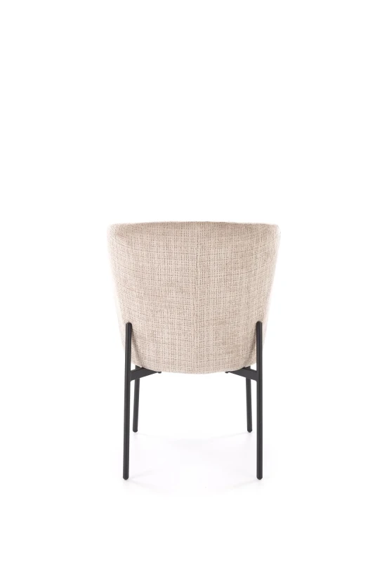 Krzesło K590 tapicerowane na metalowym stelażu do jadalni beżowy