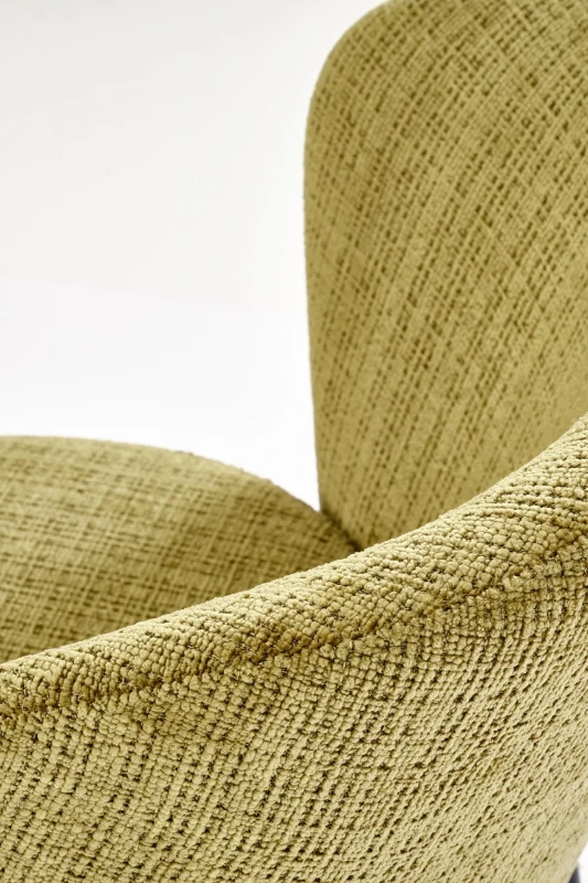 Krzesło K590 tapicerowane na metalowym stelażu do jadalni oliwkowy