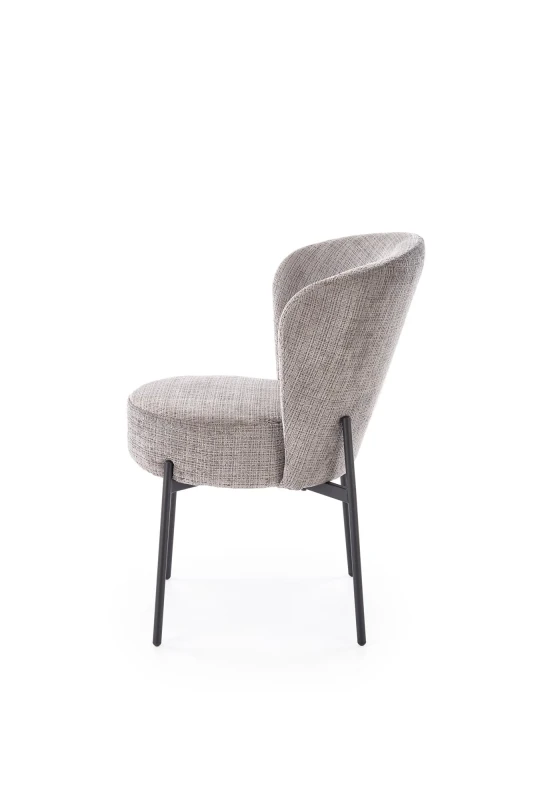 Krzesło K590 tapicerowane na metalowym stelażu do jadalni popielaty