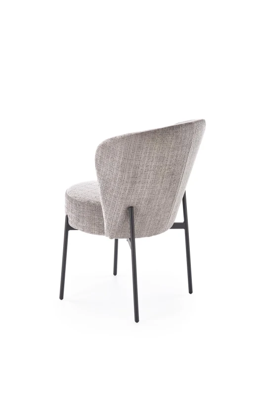 Krzesło K590 tapicerowane na metalowym stelażu do jadalni popielaty