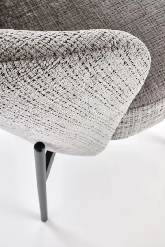 Krzesło K590 tapicerowane na metalowym stelażu do jadalni popielaty