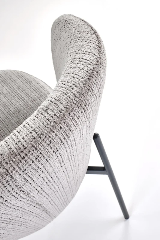 Krzesło K590 tapicerowane na metalowym stelażu do jadalni popielaty