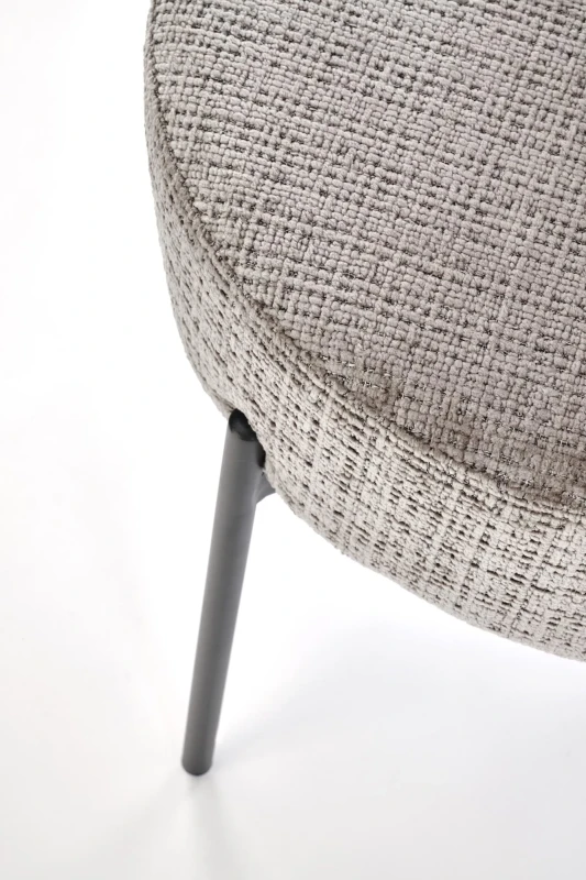 Krzesło K590 tapicerowane na metalowym stelażu do jadalni popielaty