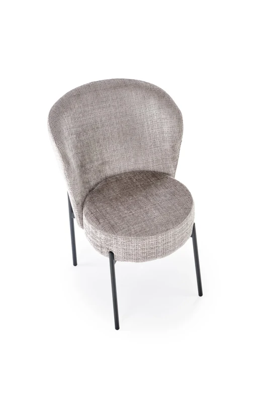 Krzesło K590 tapicerowane na metalowym stelażu do jadalni popielaty