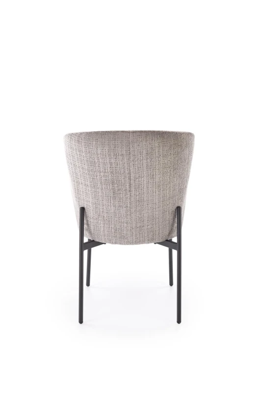 Krzesło K590 tapicerowane na metalowym stelażu do jadalni popielaty