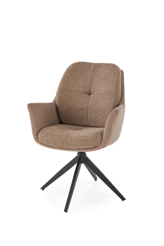 Krzesło obrotowe K591 tapicerowane do jadalni brązowy