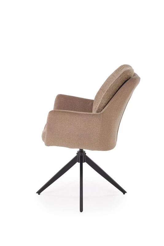 Krzesło obrotowe K591 tapicerowane do jadalni brązowy